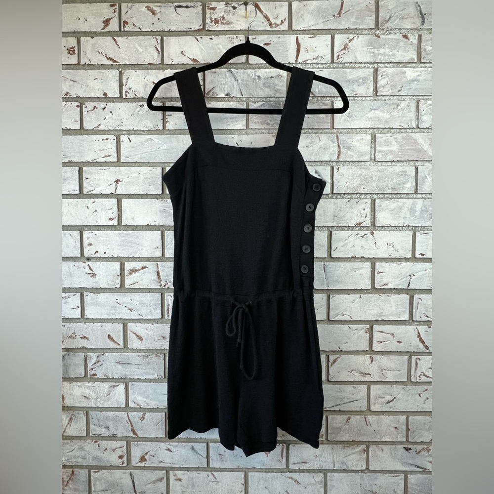 Madewell | Side-Button Drawstring Romper - Picture 2 of 7